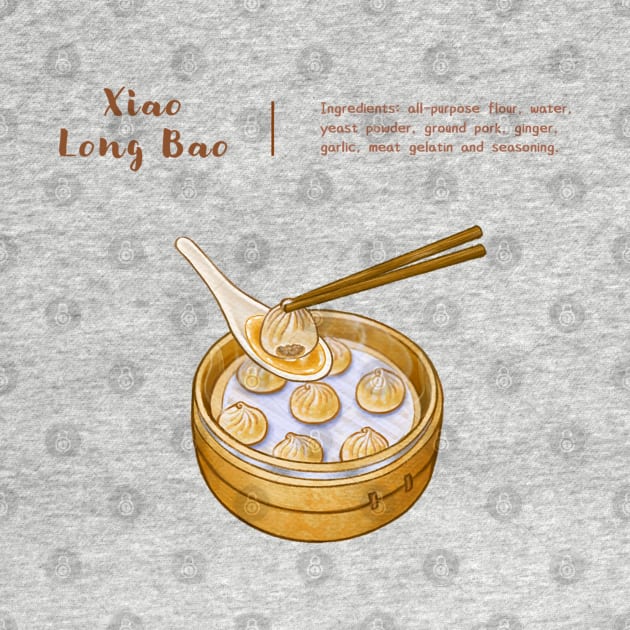 Taiwan Street Food 台灣小吃 - Xiao Long Bao Illustration 小籠包美食插畫 by Rose Chiu Food Illustration